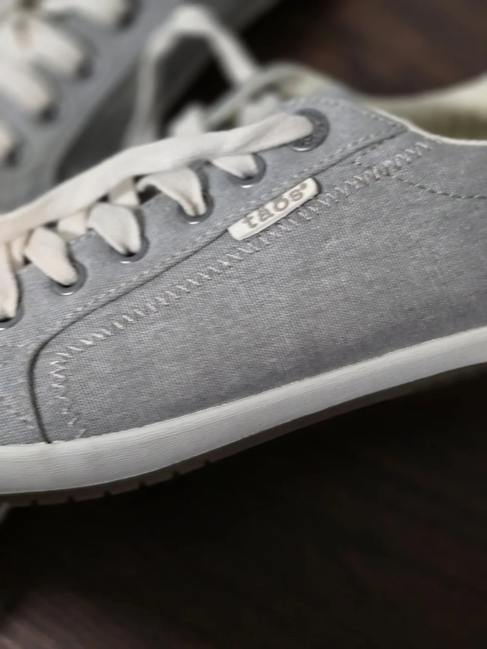 Taos Footwear Gray Canvas Lace-Up Sneakers